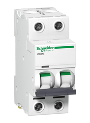 Schneider Electric Acti9 IC60N 2P 2A C Miniature Circuit Breaker, 240V, White