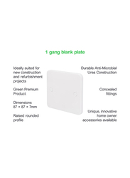 Schneider Electric Lise Moulded Single Blank Plate, White