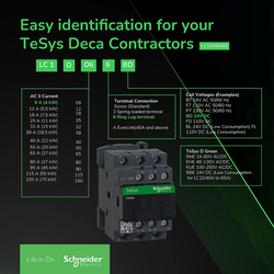 Schneider Electric TeSys D_ Auxiliary Contact Block, D, 1NO + 1NC Front Mounting, Screw Clamp Terminals, LADN11, Black