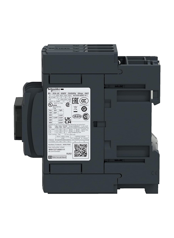 Schneider Electric LC1D50AB7 Electric Contactor, Black