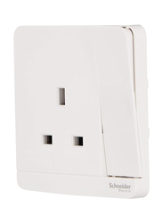 Schneider Electric AvatarOn White Single Switched Socket, 13A 230V 1 Gang, E8315N_WE_G12, White