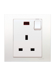 Schneider Electric 13A Single Switched Socket With Neon, White