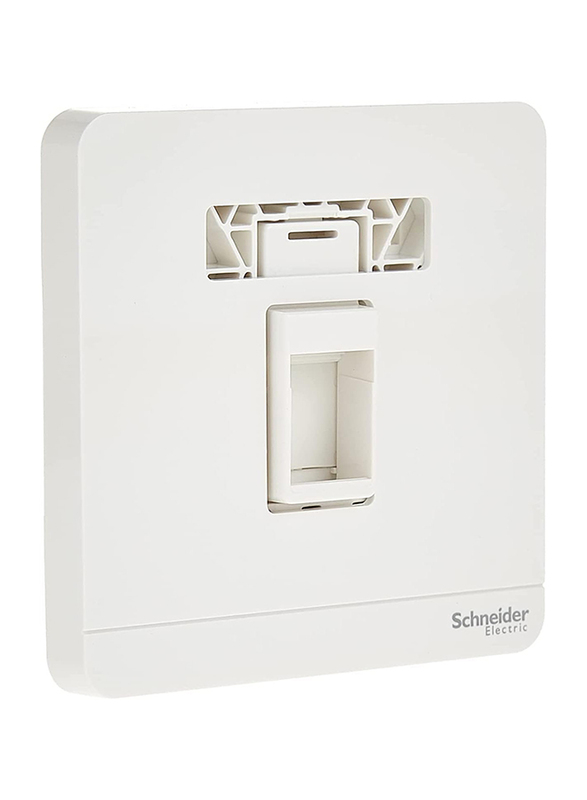 Schneider Electric E8331RJS_WE AvatarOn 1 Gang Keystone Wallplate with Shutter without Ketstone Jack RJ-45, White