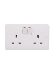 Schneider Electric 13A Lisse Double Pole Switched Double Power Socket, White