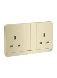 Schneider Electric 13A 250V Avatar On 3 Pin 2 Switched Socket with Led, E83T25N_WG_G12, Wine Gold