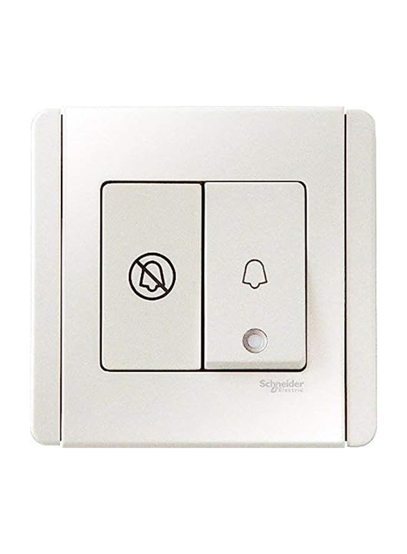 Schneider Electric 4A 1 Gang Bell Switch With Dnd Message, E3031VBPD-WW, White