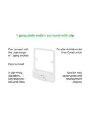 Schneider Electric 1 Gang Lisse Plate Switch Surround With Clip, White