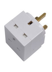 Schneider Electric Plug Fused 13A 3 Ways Adaptor, White