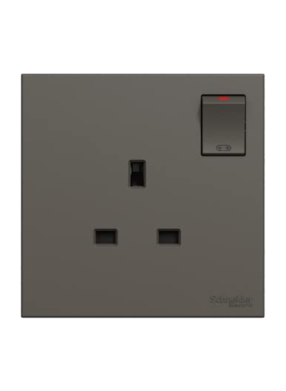 Schneider Electric Avataron C Switched Socket, 1 Gang, 13A, 250 V, E8715_DG, Dark Grey