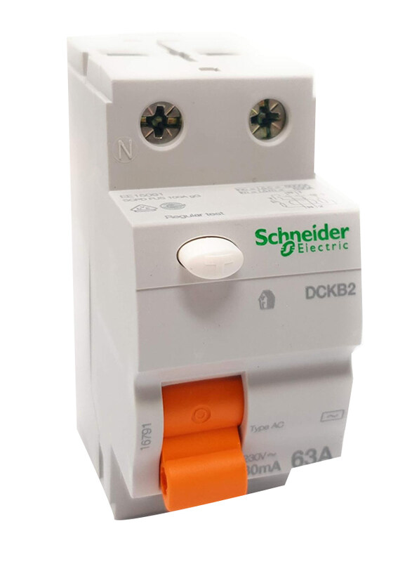 

Schneider Electric Residual Current Circuit Breaker - 2 Poles - 63 A - Class AC 30mA, 16791, White