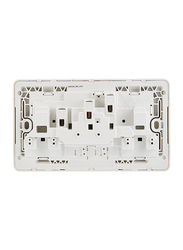 Schneider Electric E83T25 WE G12 AvatarOn White Double switched socket 13 A 230 V1 Gang, White