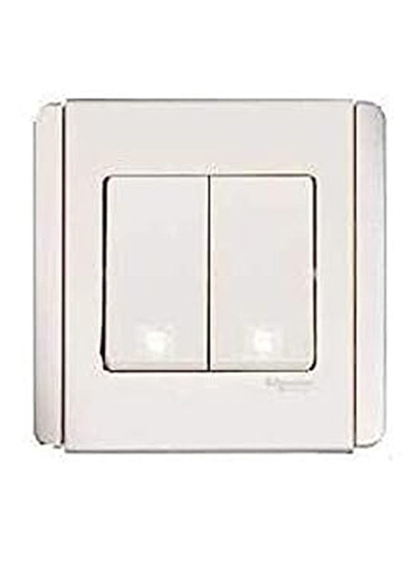 Schneider Electric 20A 2 Gang 2 Way with White Florescent Switches E3000, E3032V2/20 FWWW, White