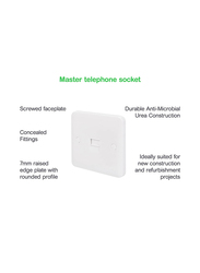 Schneider Electric Lisse Moulded Single Telephone Socket, GGBL7061S, White