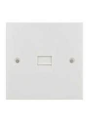 Schneider Electric Exclusive1 Gang Square Edge Moulded Single Telephone Socket, GTELSEC, Matte White