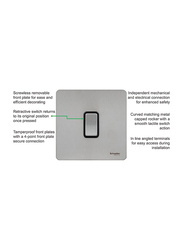 Schneider Electric 16AX Ultimate Screwless Flat Plate Single Retractive 2 Way Light Switch, Silver