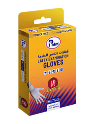 Palm Disposable Latex Powder Free Gloves, Medium, 10 Piece, Clear