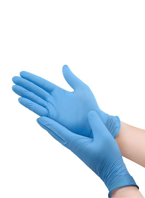 Palm Disposable Vinyl Powder Free Gloves, Medium, 100 Piece, Blue