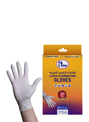 Palm Disposable Latex Powder Free Gloves, XL, 30 Piece, Clear