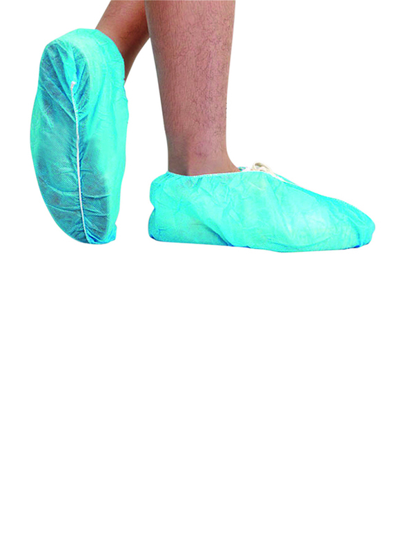 Palm Non Woven Shoe Cover, P01700350, Blue, 100-Piece