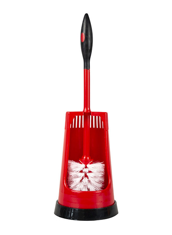 S+ Toilet Brush with Holder, Red