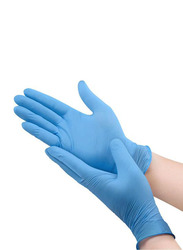 Palm Disposable Vinyl Powder Free Gloves, Large, 30 Piece, Blue