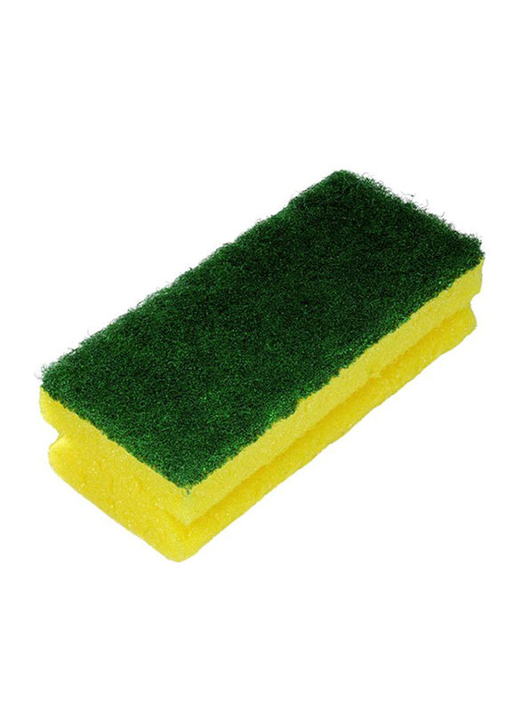 Eudorex Polyester Fibre Sponge Set, Yellow/Green, 10 Pieces
