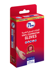 Palm Disposable Vinyl Powder Free Gloves, XL, 10 Piece, Clear