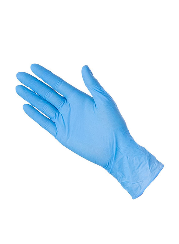 Palm Disposable Nitrile Powder Free Gloves, Medium, 100 Piece, Blue
