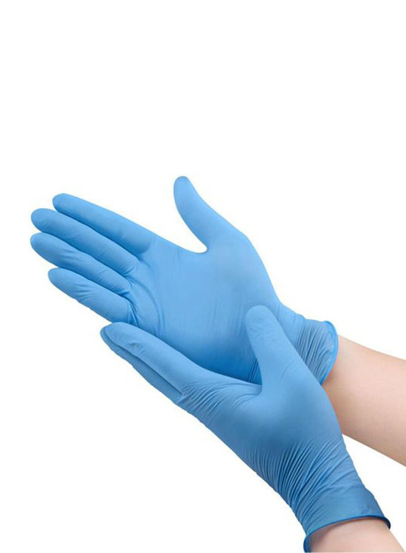 Palm Disposable Vinyl Powder Free Gloves, XL, 30 Piece, Blue