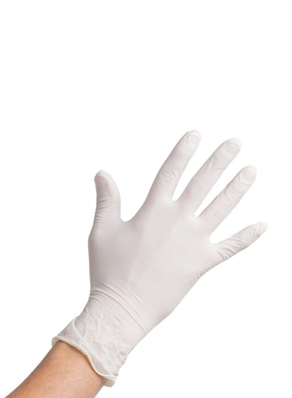 Palm Disposable Vinyl Powdered Gloves, XL, 100 Piece, Blue