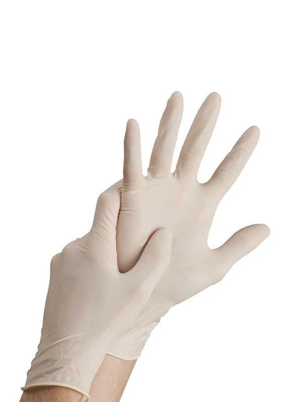 Palm Disposable Latex Powdered Gloves, Large, 100 Piece, Clear