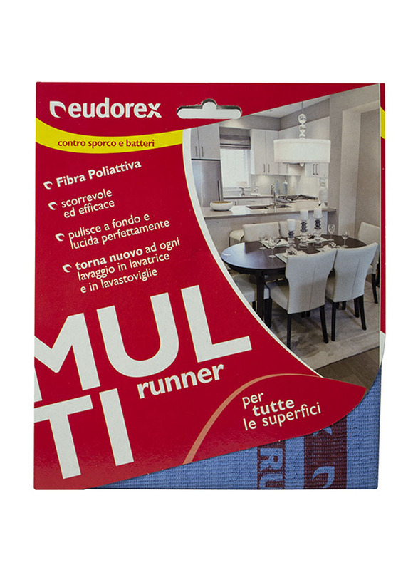 Eudorex Cleaning Reflective Surfaces Multi Runner Cloth, Blue