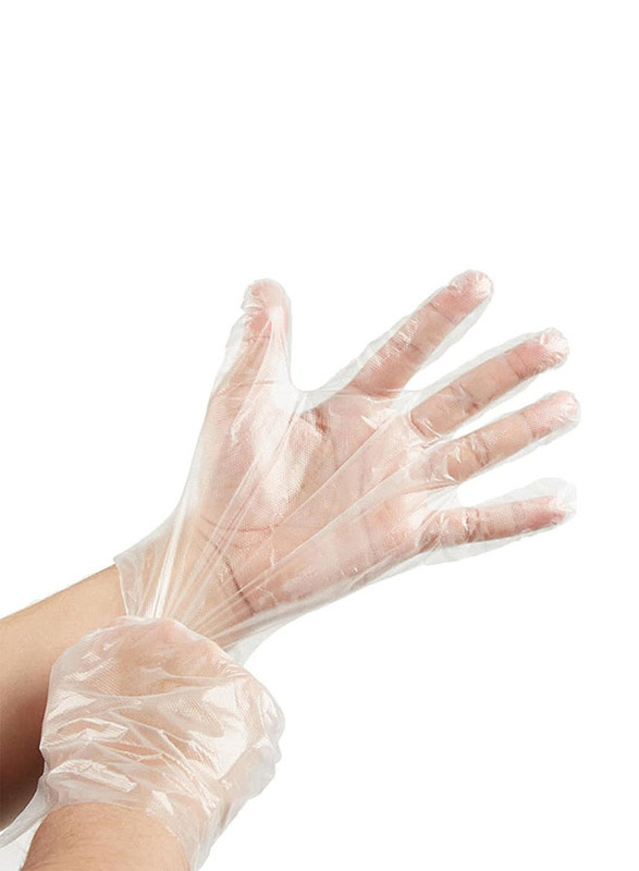 Palm Disposable Synthetic TPE Gloves, Medium, 200 Piece, Clear