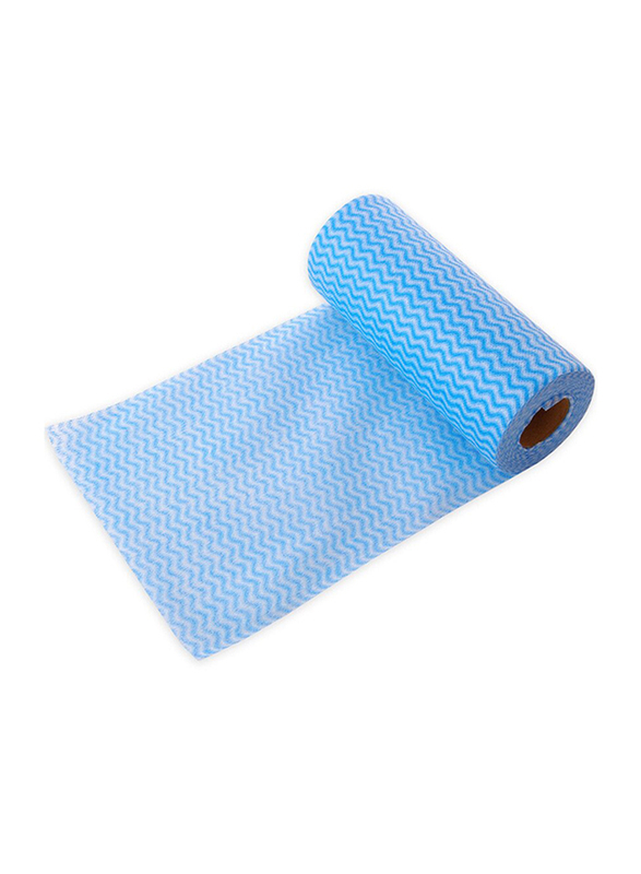 Palm Clean Tech Spun Lace Wipe Roll, 50 x 23cm, 100 Sheets, Blue