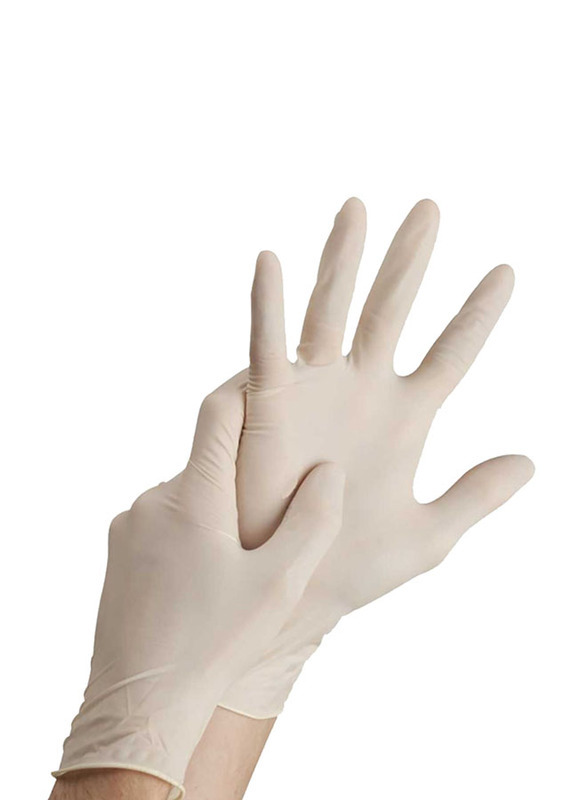 Palm Disposable Latex Powder Free Gloves, Medium, 20 Piece, Clear