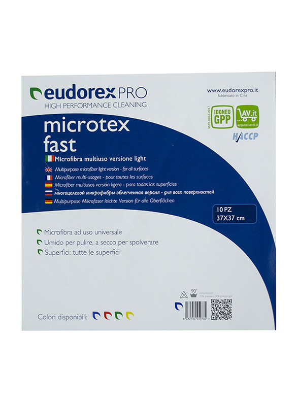 Eudorex Microtex Dura Cleaning Cloth, 10 Pieces, Green