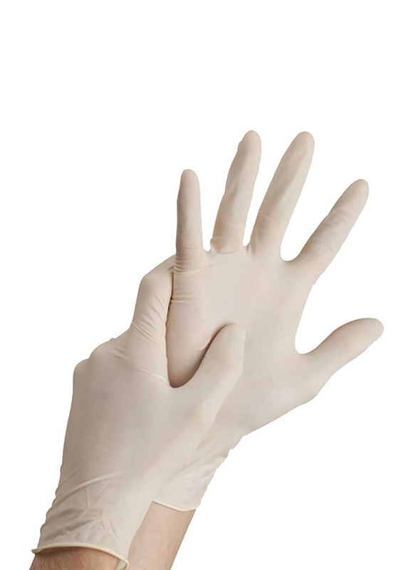 Palm Disposable Latex Powder Free Gloves, Medium, 10 Piece, Clear