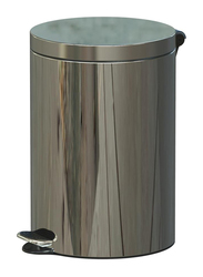Alda Stainless Steel Freedom Fresh Round Pedal Trash Bin, 20 Liters, Silver