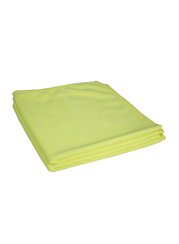 Palm Clean Tech Pear Microfibre Cleaning Cloth Set, 20 Pieces, 50 x 80cm, Yellow