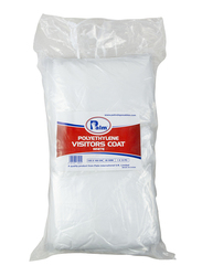 Palm Polyethylene Visitors Coat, P01600580, White, 10-Piece