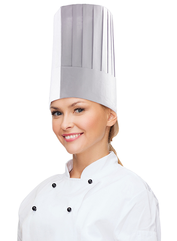 Palm Classic Chef Hat, 10-Piece, 30 x 10cm, White
