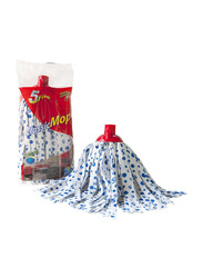 Super 5 Classic Mop with Handle for Cleaning Large Areas, Blue