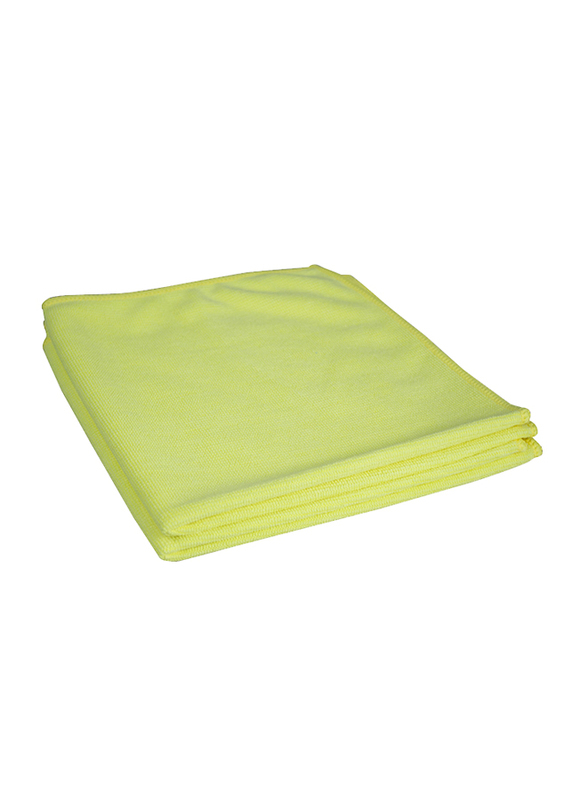 Palm Clean Tech Terry Microfibre Cleaning Cloth Set, 20 Pieces, 40 x 40cm, Yellow