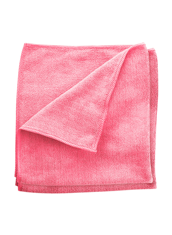 Palm Clean Tech Pear Microfibre Cleaning Cloth Set, 20 Pieces, 40 x 40cm, Pink