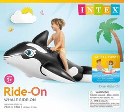 Intex Whale Ride-On Floating Raft, 58561, Black