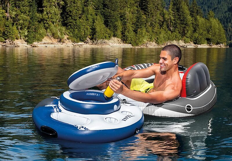 Intex 56822 Mega Chill Inflatable Floating Cooler, Multicolour
