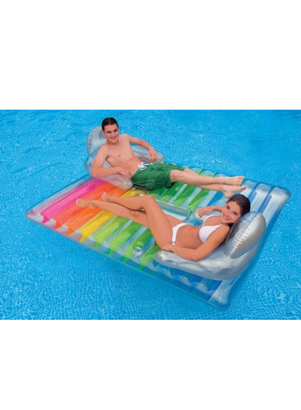 Intex 2-Person Double Fun Floating Lounge Floater, Multicolour