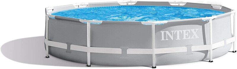 Intex Prism Frame Above Ground Swimming Pool, 10ft x 30in, Grey