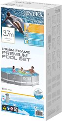 Intex Prism Frame Pool with Pump, 26712, 12 Ft X 30 Inch, Grey