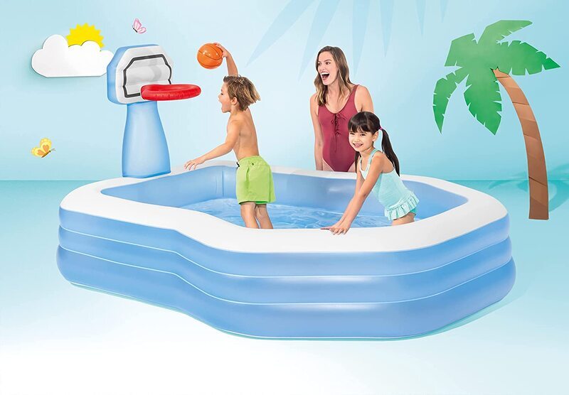 Intex Shooting' Hoops Swim Centre Family Pool, Blue